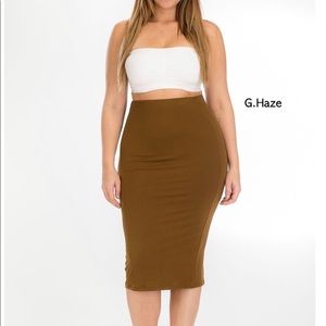 Brown Midi Skirt